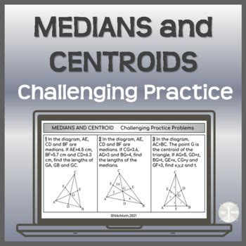 Medians and Centroids - 12 Challenging Practice Problems by Niki Math