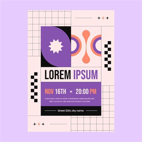 Premium Vector Flat Design Grid Poster Template