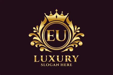 Initial EU Letter Royal Luxury Logo template in vector art for ...