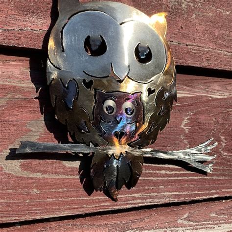 Metal Owl Sculpture Etsy