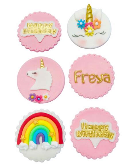 Unicorn Edible Cupcake Toppers