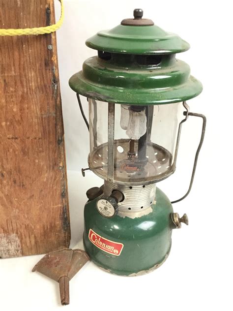 Lot Vintage Coleman Kerosene Lantern W Wooden