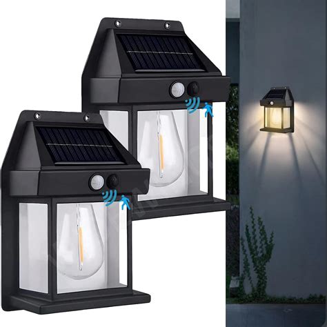 Widewings Solar Wall Lights Outdoor Pcs Wireless Dusk To Dawn Porch