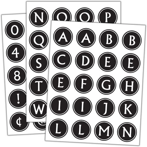 Black And White Alphabet Stickers Tcr5602 Teacher Created Resources