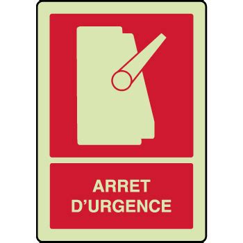 Panneau photoluminescent vertical arrêt urgence Virages