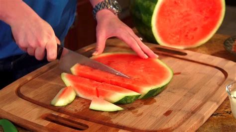 How To Cut Watermelon Sticks Youtube