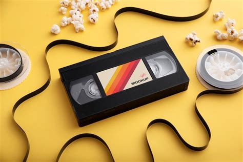 Cassette Vhs Vintage Avec Bande Magnétique Psd Premium