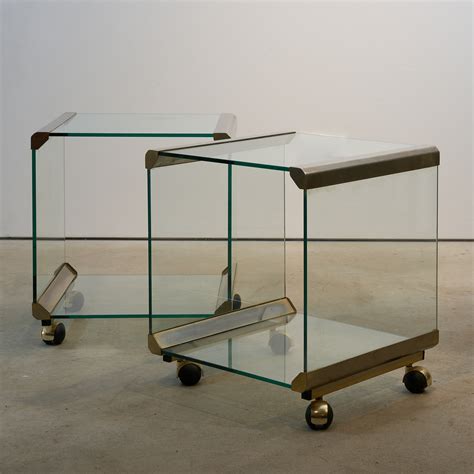 Pair of "George 1" Side Tables on Castors by Pierangelo Galotti for