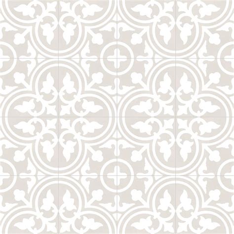 Allen Roth Annabelle Gray 8 In X 8 In Glazed Porcelain Encaustic Floor Tile 0 42 Sq Ft