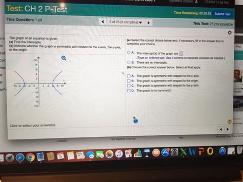 Oneclass The Graph Of An Equation Is Given A Find The Intercepts