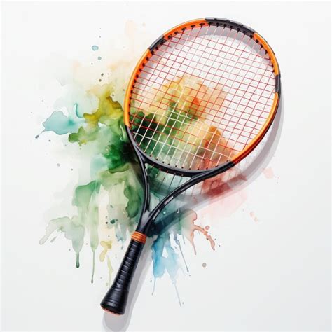 Watercolor Badminton Rackets Clipart Illustration Generative Ai