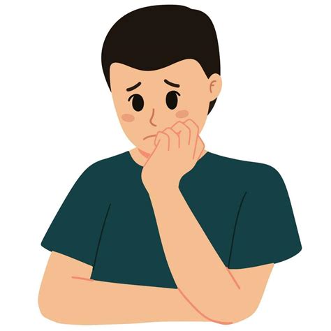 a portrait of sad man with hand on chin illustration 23169141 Vector ...