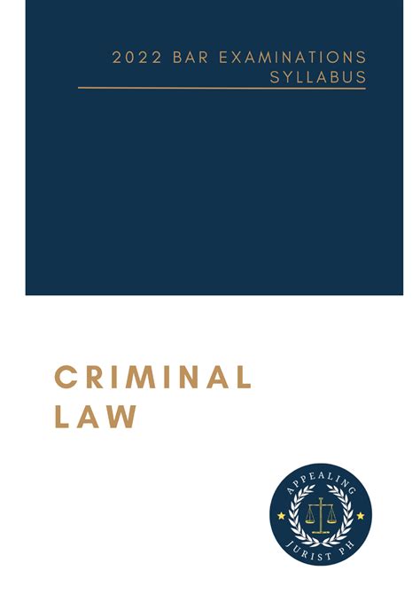 Rcdt Criminal Law Syllabus Portrait Syllabus For The 2022 Bar Examinations Criminal Law And