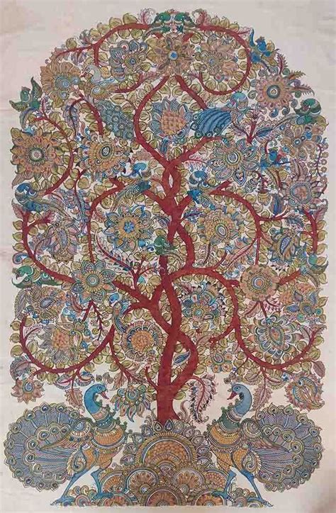 Kalamkari Tree Of Life Painting Kalamkari Painting Persian Art