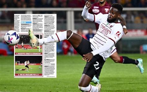 Tuttosport Milan Player Ratings For Torino Loss Two Starters Get A