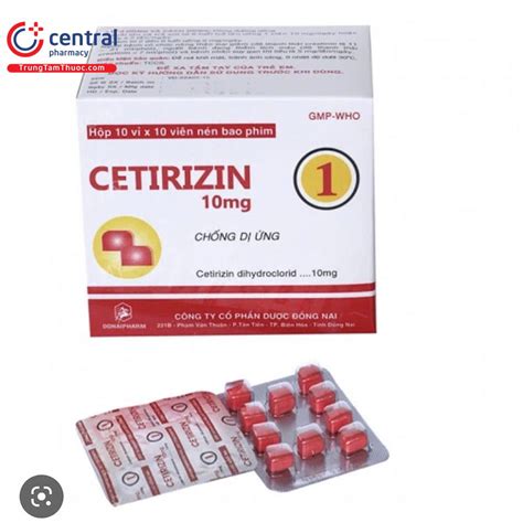 Thuốc Cetirizin 10mg Dược Đồng Nai điều Trị Các Bệnh Dị ứng