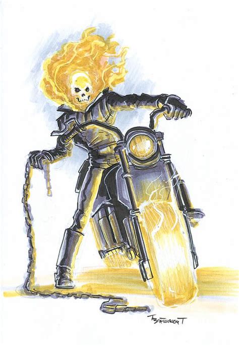 Ghost Rider Sketch Card By Boatwright On Deviantart Marvel Comics Art