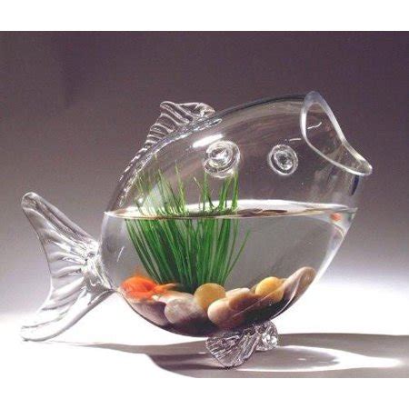 Glass Fish Shaped Fish Bowl Vase - For Your Pet Fish To Swim In!