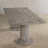 Acme Gabrian Dining Table With Double Pedestal Reclaimed Gray