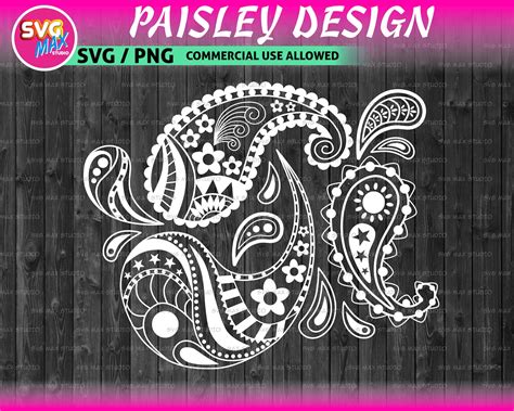 Paisley Svg Mandala Svg Zentangle Svg Home Decor Ornament Etsy