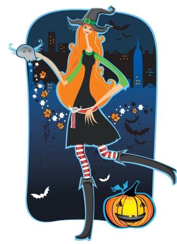 Pin Up Witch Royalty Free Vector Image Vectorstock