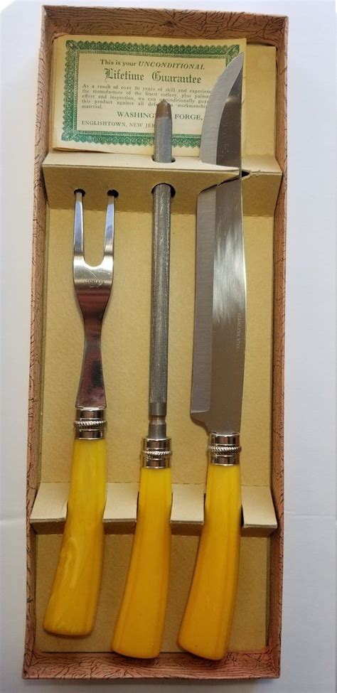 1950s Carving Set Washington Forge Knife Fork Sharpener Etsy