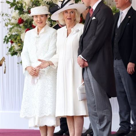 Masako de Japón la Reina Camilla y el Príncipe Guillermo en la