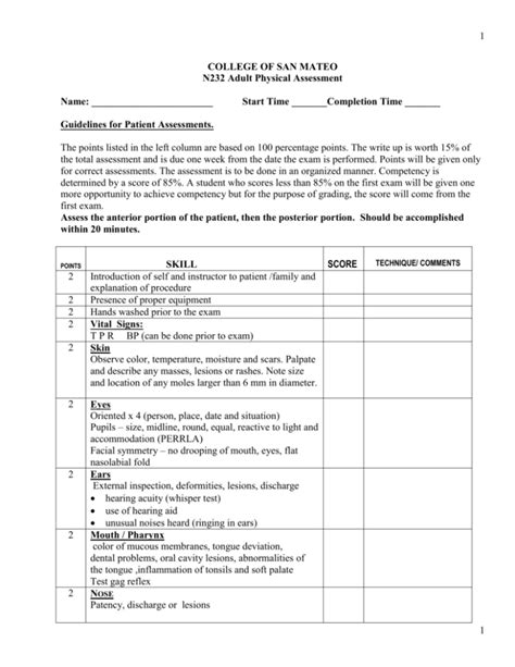 Physical Assessment Fall 2011