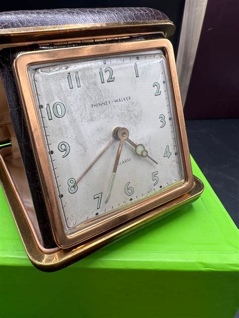 Vintage Phinney Walker Travel Clock Alarm Glow In The Dark Made In