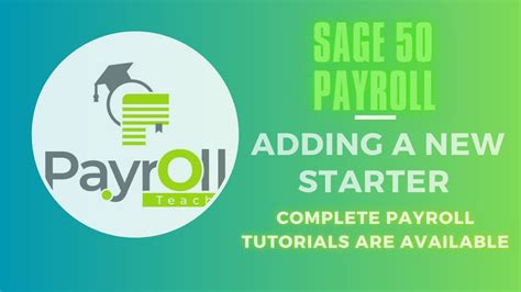 Sage 50 Payroll UK How To Add A New Starter Sage 50 Payroll