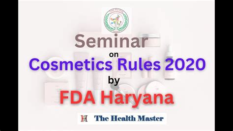 Seminar On Cosmetics Rules Youtube