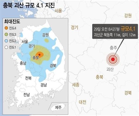 기상청 괴산 규모 41 지진 올 최대역대 38위 규모