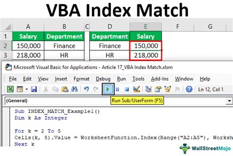 VBA Index Match How To Use Index Match Function In VBA Examples