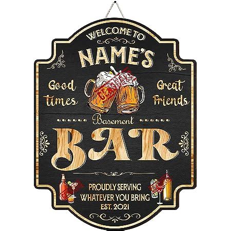 Amazon WODORO Custom Bourbon Bar Wood Sign Door Wall Plaque