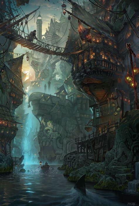 Pirate City Fantasy Art Landscapes Fantasy Landscape Environment