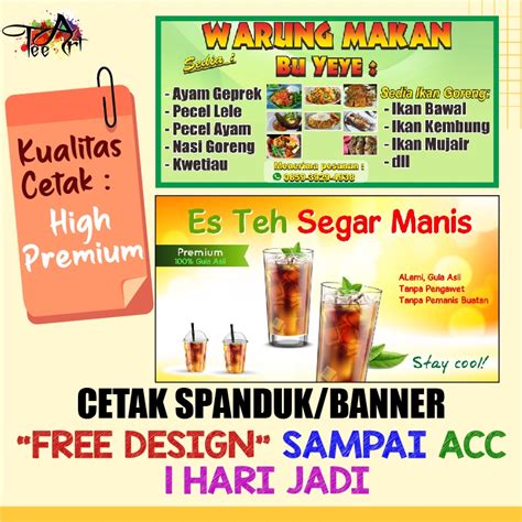 Jual CETAK SPANDUK BANNER Jualan Iklan Lainnya Free Design