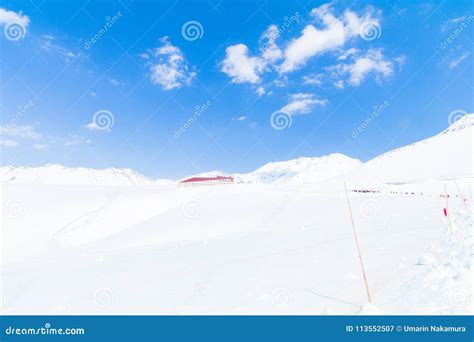 Tateyama Kurobe Alpine Route, the Snow Mountains Wall with Blue Stock ...