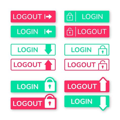 Free Vector Hand Drawn Login And Logout Buttons Label Collection