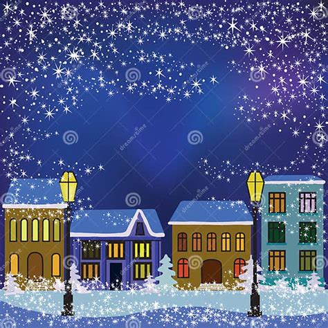 Winter Town Stock Vector Illustration Of Cartoon Christmas 36239956