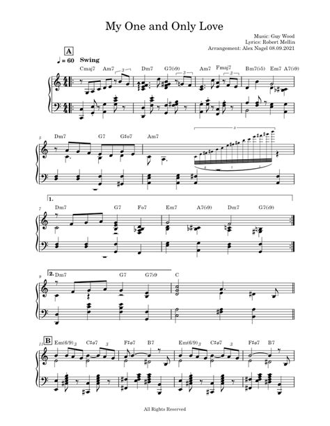 My One And Only Love Sheet Music For Piano Solo