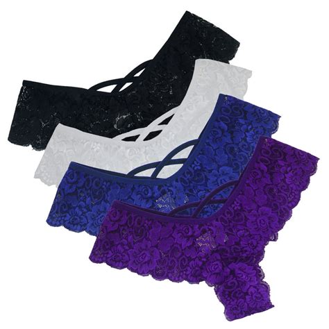 Xmmswdla Pc Sexy Women Lace Flowers Low Waist Underwear Panties G String Lingerie Thongs