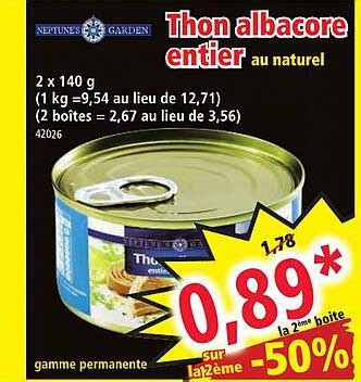 Promo Thon Albacore Entier Au Naturel Chez Norma ICatalogue Fr