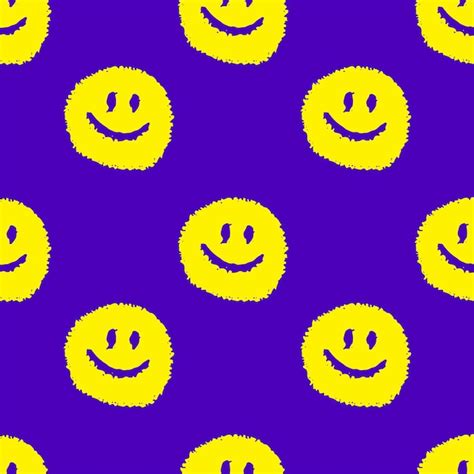 Premium Vector Smile Emoji Face Seamless Pattern Cartoon