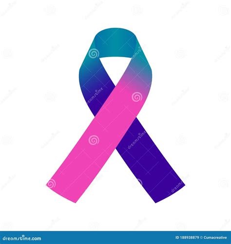 Thyroid Cancer Awareness Ribbon Isolated on White Background. Vector ...