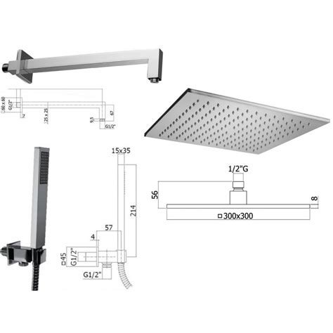 Paffoni Completo Set Doccia Con Soffione Quadro 30X30 Cm Syncro King