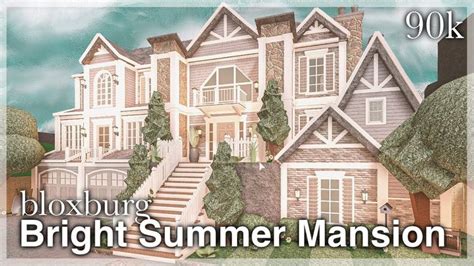 Bloxburg Bright Summer Mansion Speedbuild Exterior No Large Plot