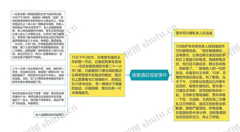 诸暨酒后驾驶事件思维导图编号p6331614 Treemind树图