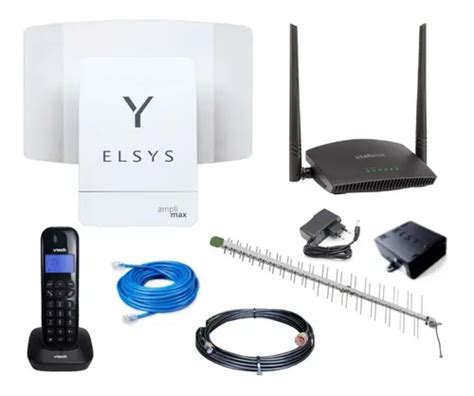 Kit Amplimax Elsys 4g Internet Rural Tel S Fio Roteador Antena