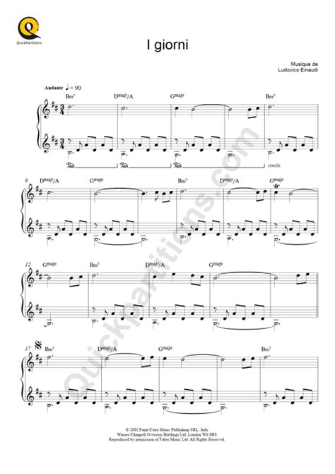 Ludovico Einaudi I Giorni Sheet Music To Download And Print