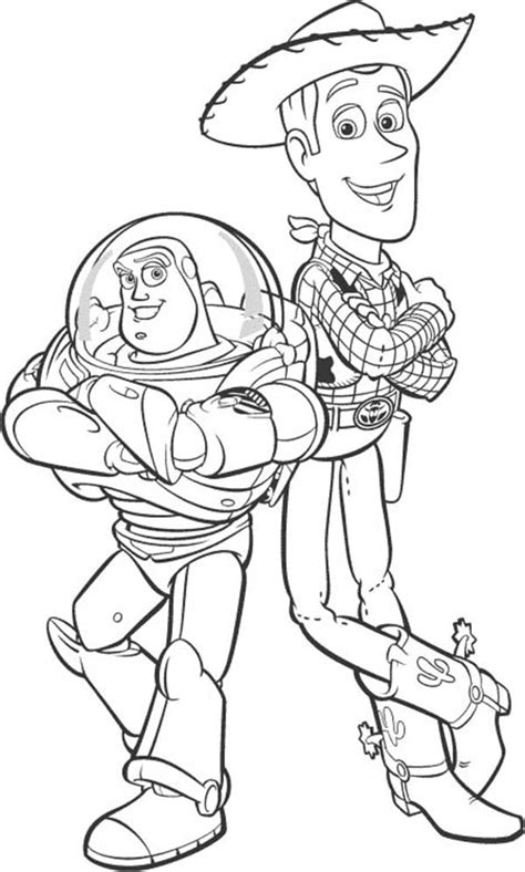 Dibujo De Buzz Lightyear Y Woody Para Colorear Dibujos Para Colorear